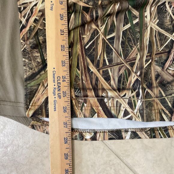 Mossy Oak Blades 1/4 Zip Shirt Men's L Tan Camo Performance Pullover - Picture 7 of 12